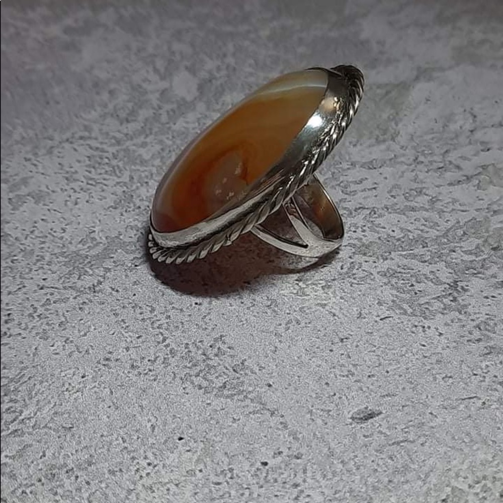 Agate Ring and Pendant Set in Sterling Silver made by Ukrainian Artist